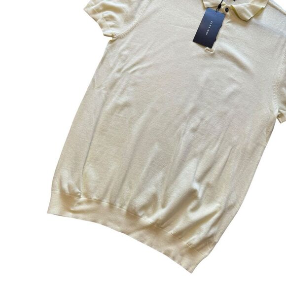 Zara Vintage Lighweight Pale Yellow Knit Polo Shirt - Picture 3 of 10